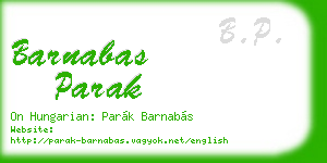 barnabas parak business card