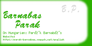 barnabas parak business card